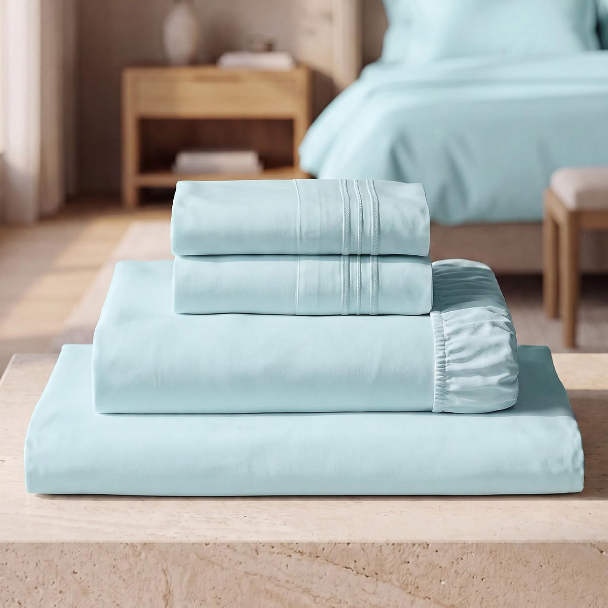 Mellanni Iconic 3-Piece Bed Sheet Set, 16" Deep Pocket (Twin, White)