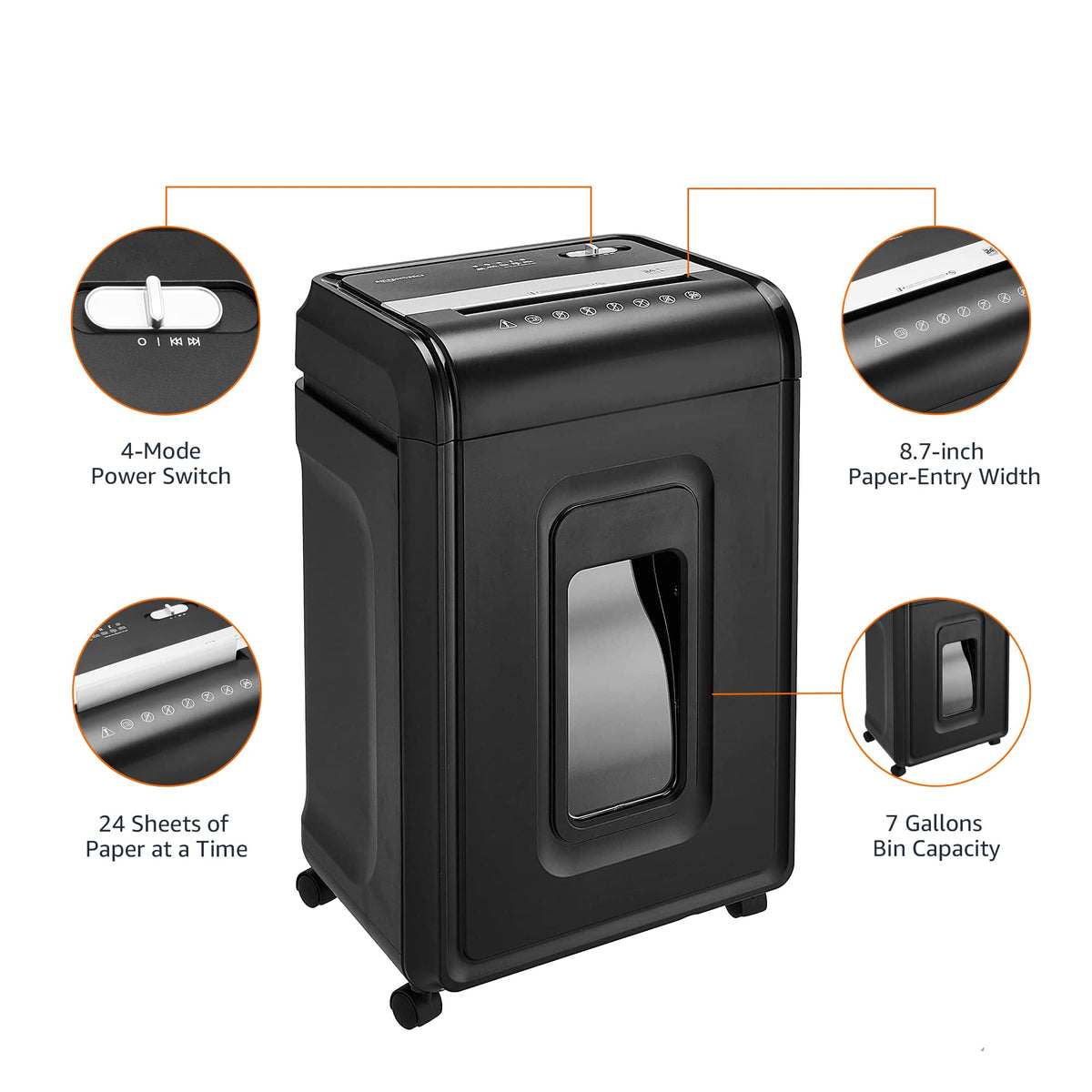 Amazon Basics 8-Sheet High Security Cross Cut Paper and Credit Card Shredder with P-4 Security, Auto Shut-off, Black Father Jim Norris notebooks