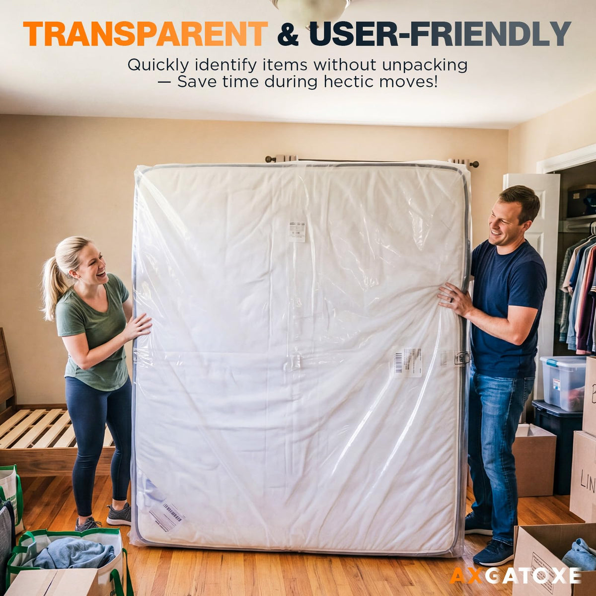 Plastic Mattress Bag for Moving Storage, King Size (1.5MIL)