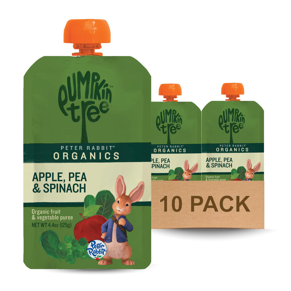 Pumpkin Tree Peter Rabbit Organics Strawberry and Banana Pure Fruit Snack, 4 Ounce (Pack of 10)