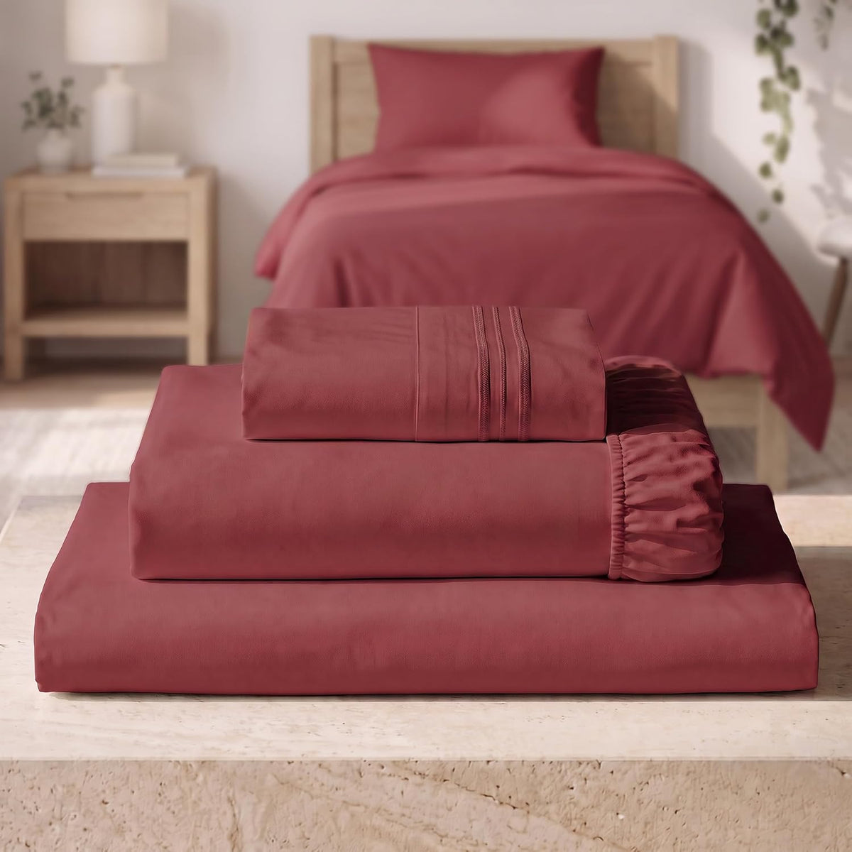 Mellanni Iconic 3-Piece Bed Sheet Set, 16" Deep Pocket (Twin, White)