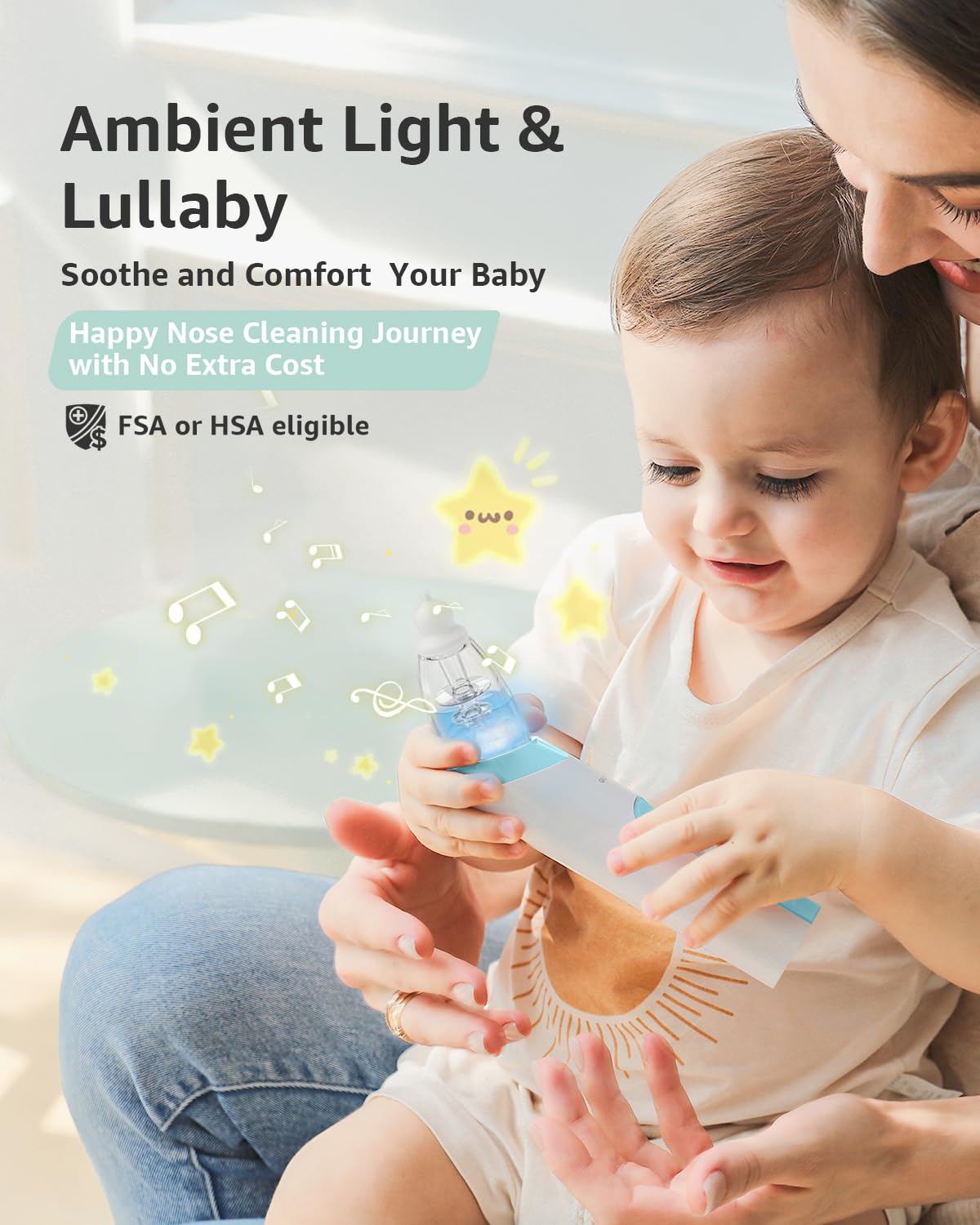 GROWNSY Baby Nasal Aspirator, Electric Nose Sucker, Powerful Suction,Grey