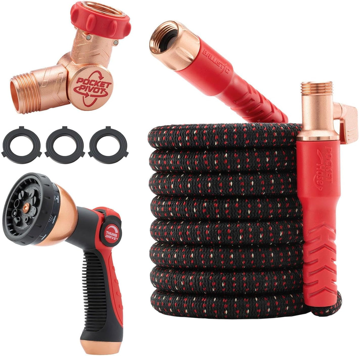 Pocket Hose Ballistic 50 FT Expandable Garden Hose, No-Kink, As Seen on TV Father Jim Norris notebooks