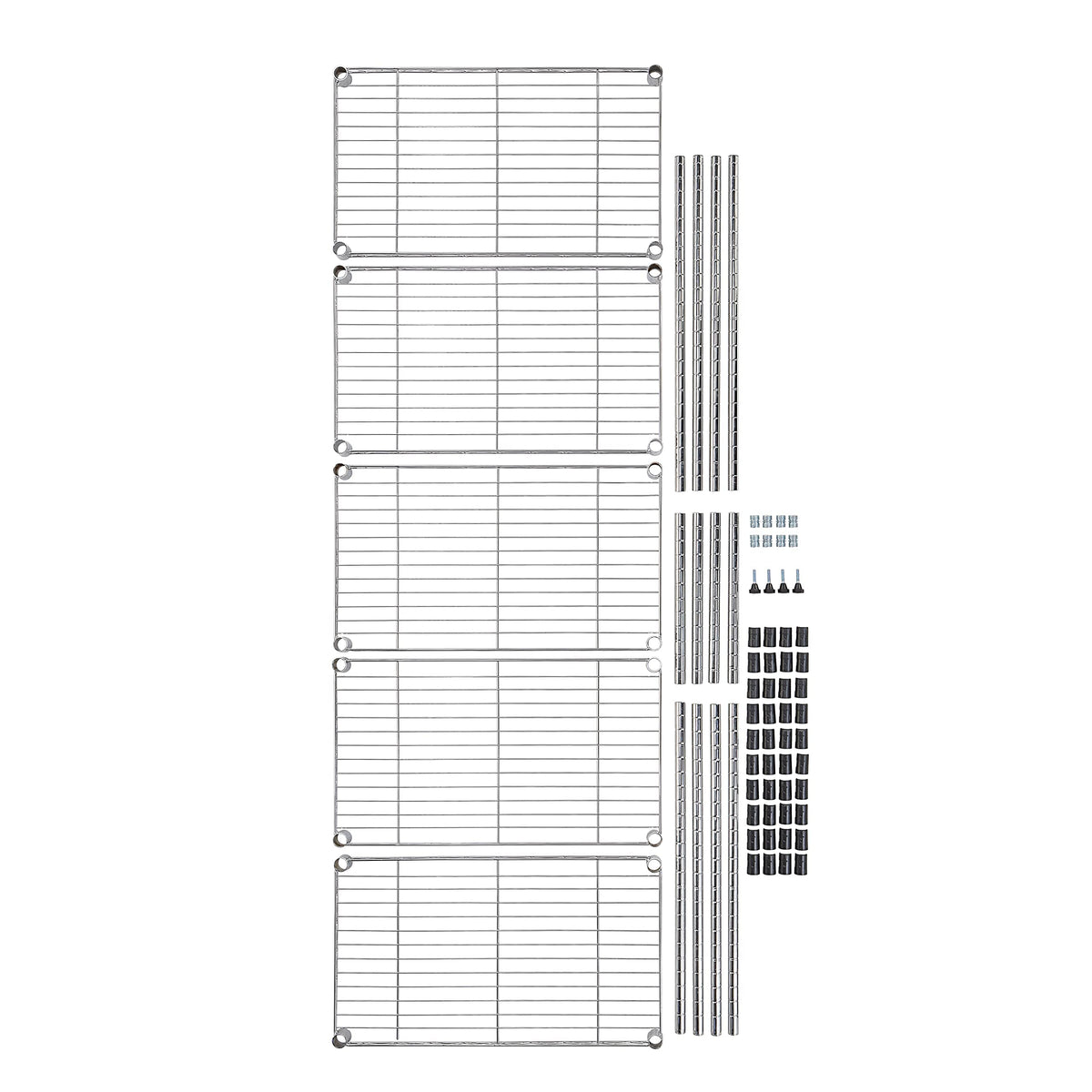 Amazon Basics 5-Shelf Adjustable Heavy Duty Steel Wire Storage Shelves for Garage