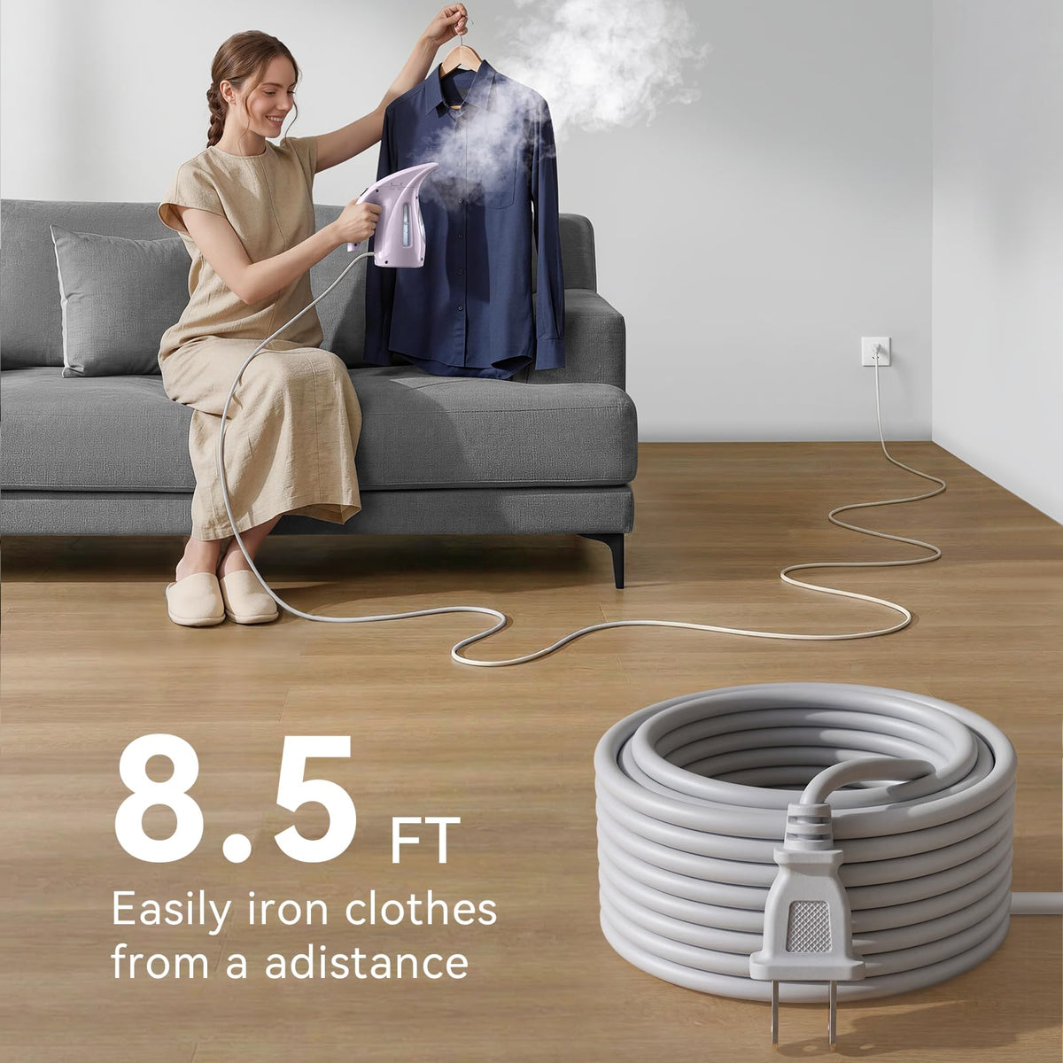 HiLIFE Steamer for Clothes, Portable Handheld Clothing Steamer, 240ml Big Capacity, 700W, Strong Power, Fabric Quick Wrinkle Remover with Brush for Home, Office(ONLY 120V)(Ink Black)