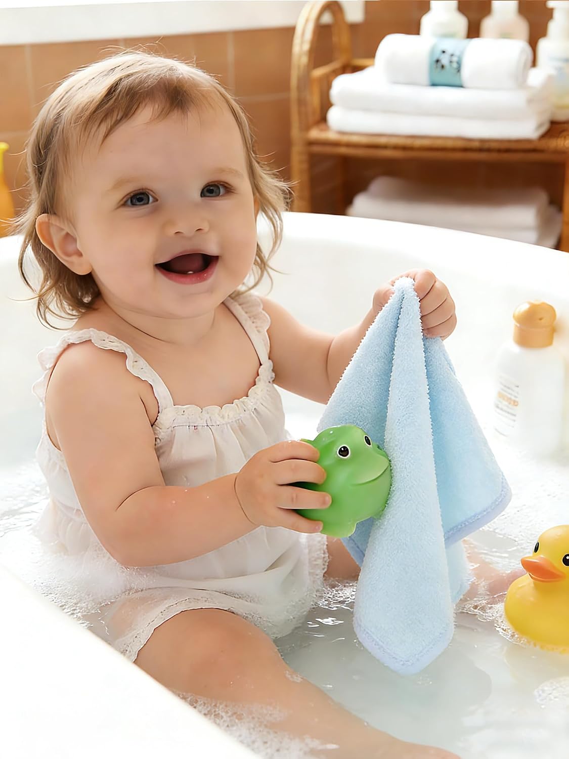 HIPHOP PANDA Ultra Soft Baby Washcloths, 2-Layer Absorbent Wash Cloths