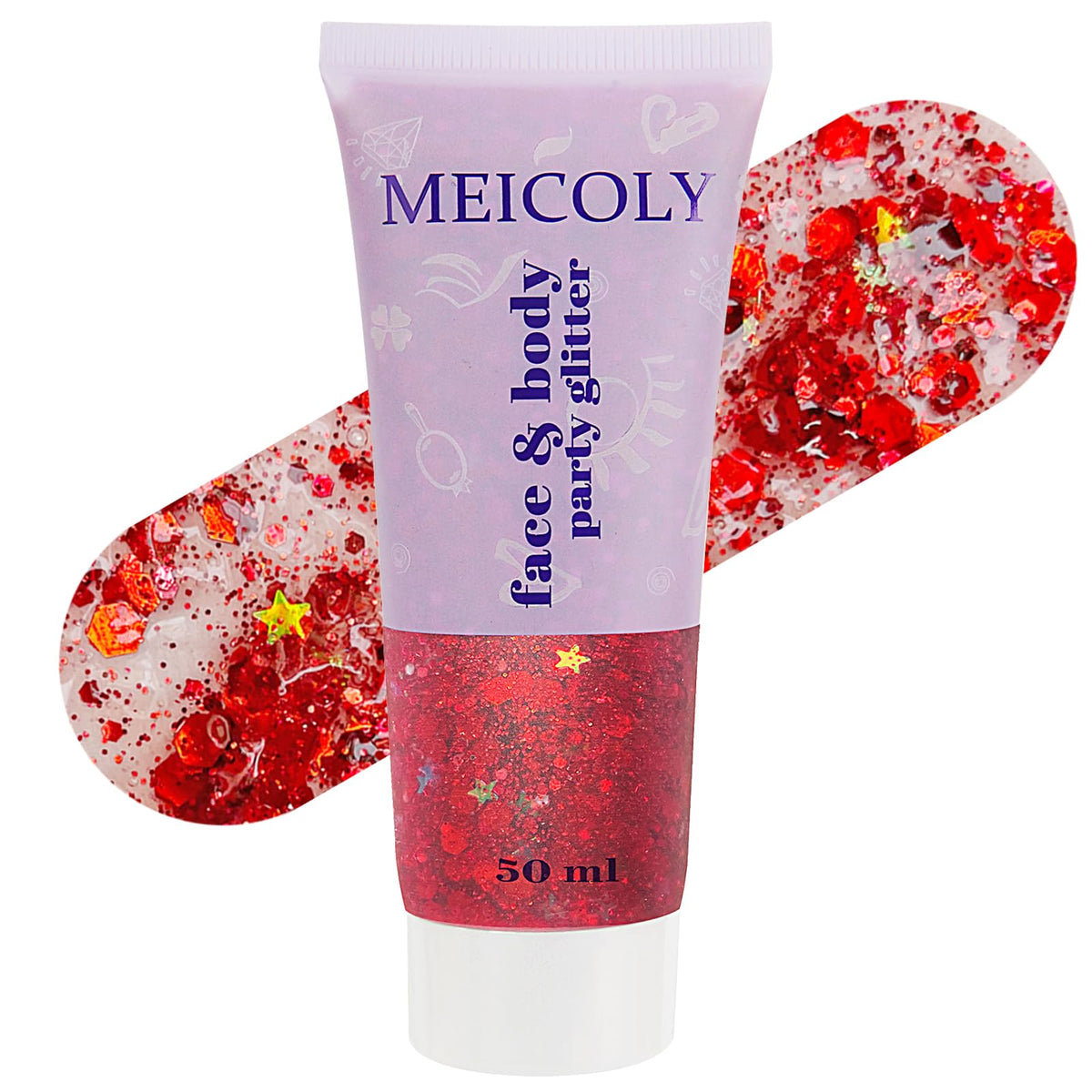 Clear White Face Body Glitter Gel, Halloween Mermaid Fairy Hair Glitter Makeup for Kids