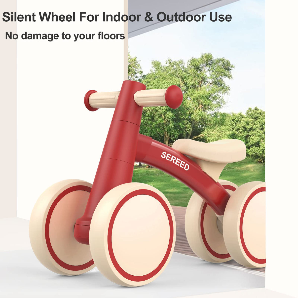 SEREED Baby Balance Bike for 1 Year Old Boy Girl, First Birthday Gift Toy