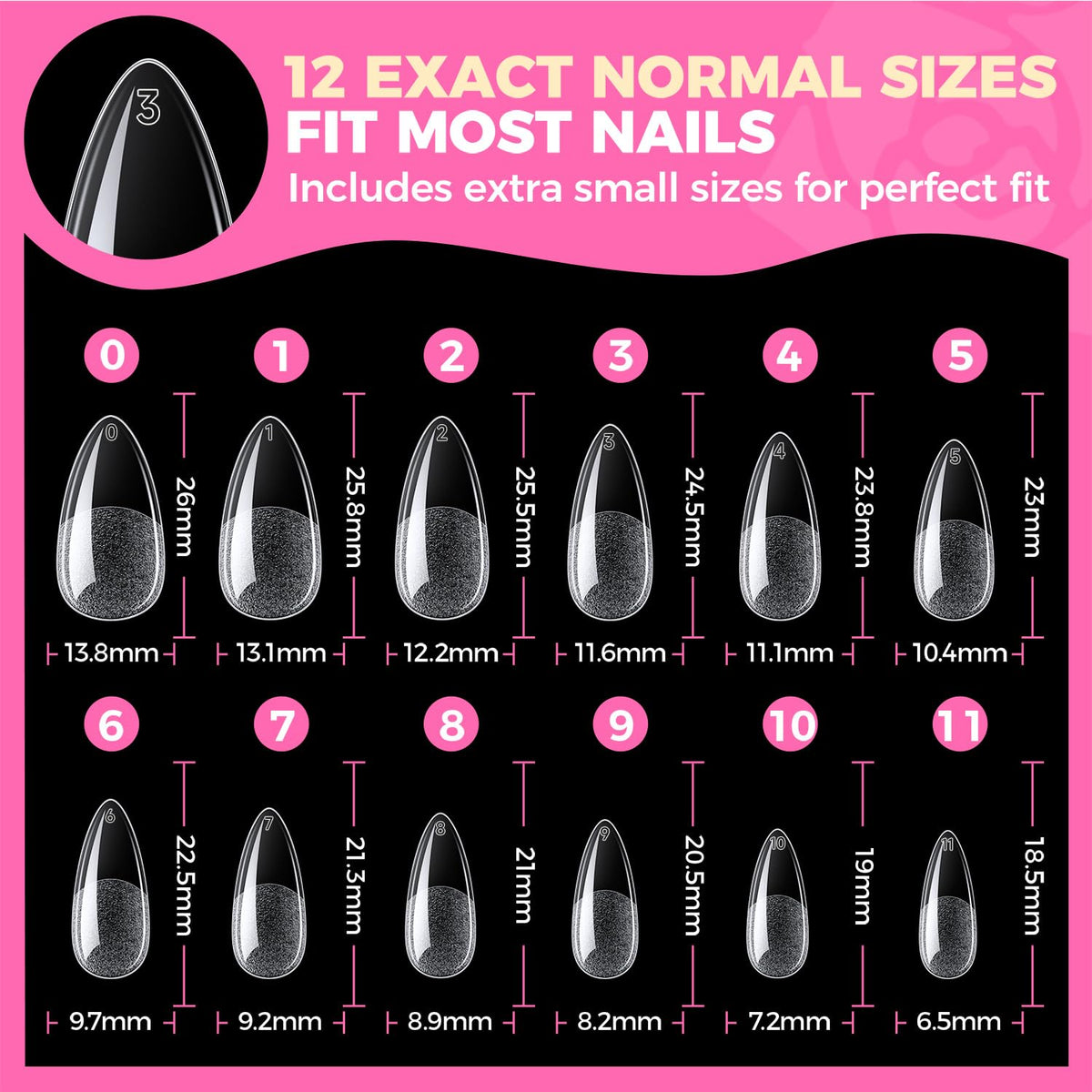 UNA GELLA Short Almond Nail Tips 504PCS Short Fake Nails Soft Press Ons