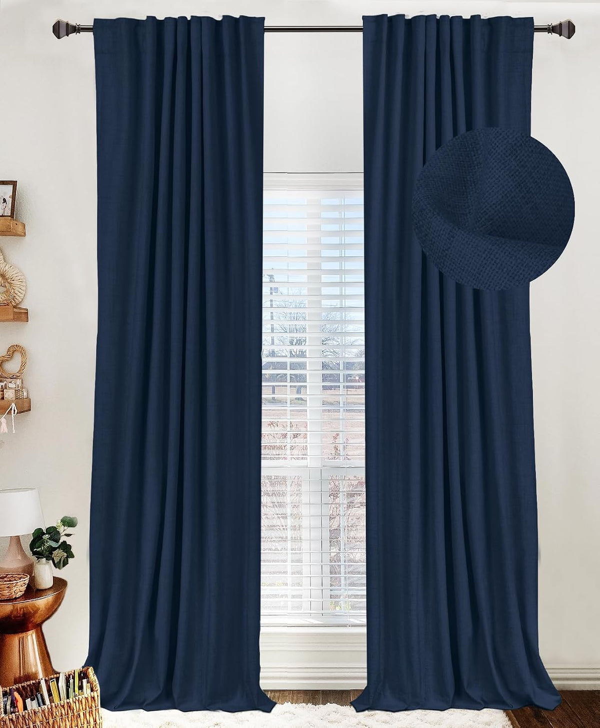 Blush Pink Total Blackout Sliding Door Curtains 96 Inches Long