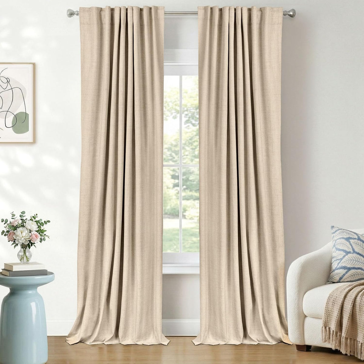 Blush Pink Total Blackout Sliding Door Curtains 96 Inches Long