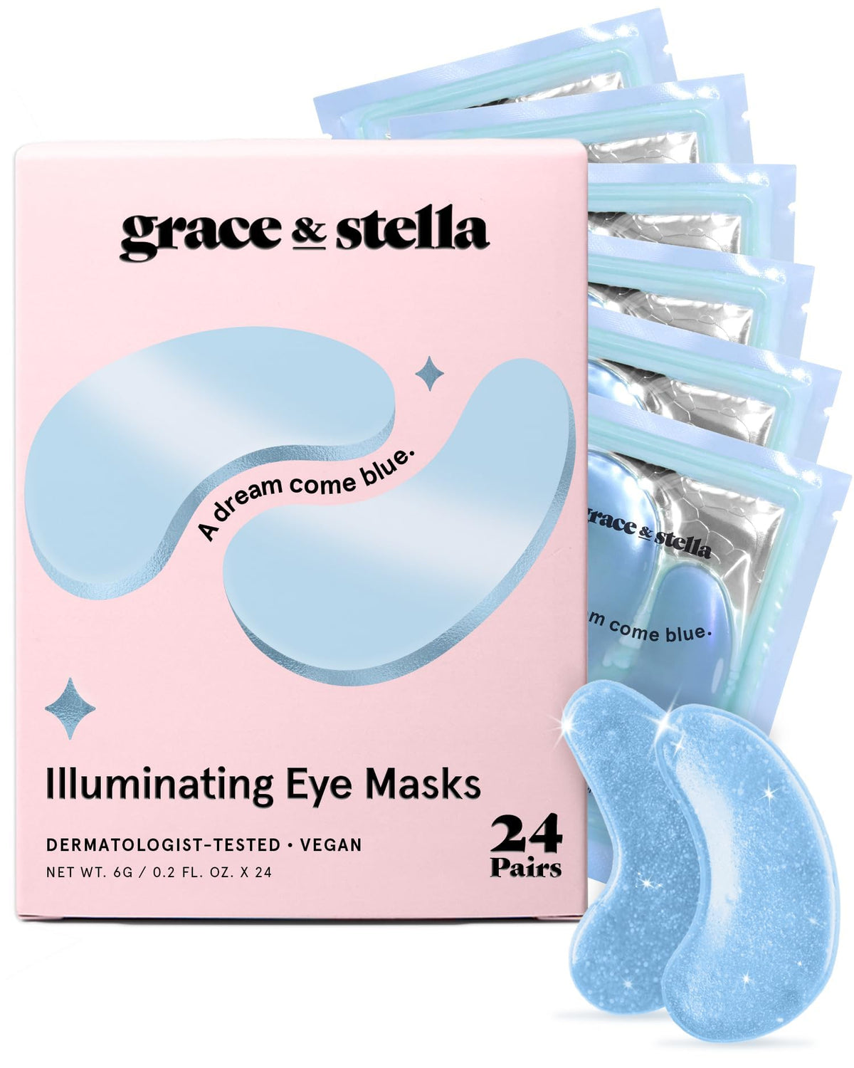 grace & stella Award Winning Eye Patches for Women (24 Pairs, Gold)