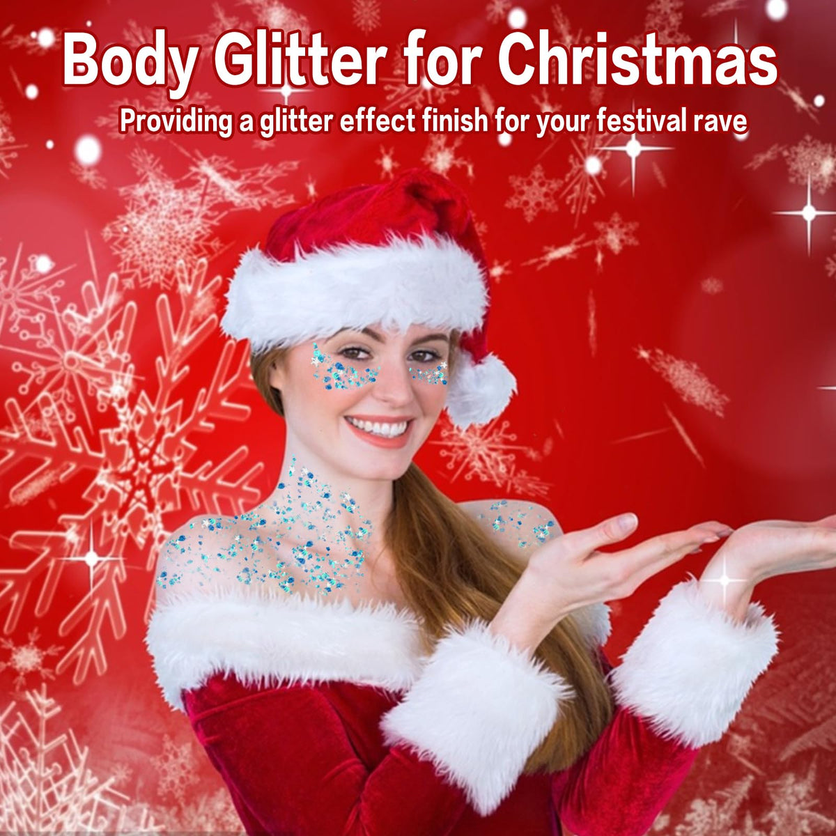 Clear White Face Body Glitter Gel, Halloween Mermaid Fairy Hair Glitter Makeup for Kids