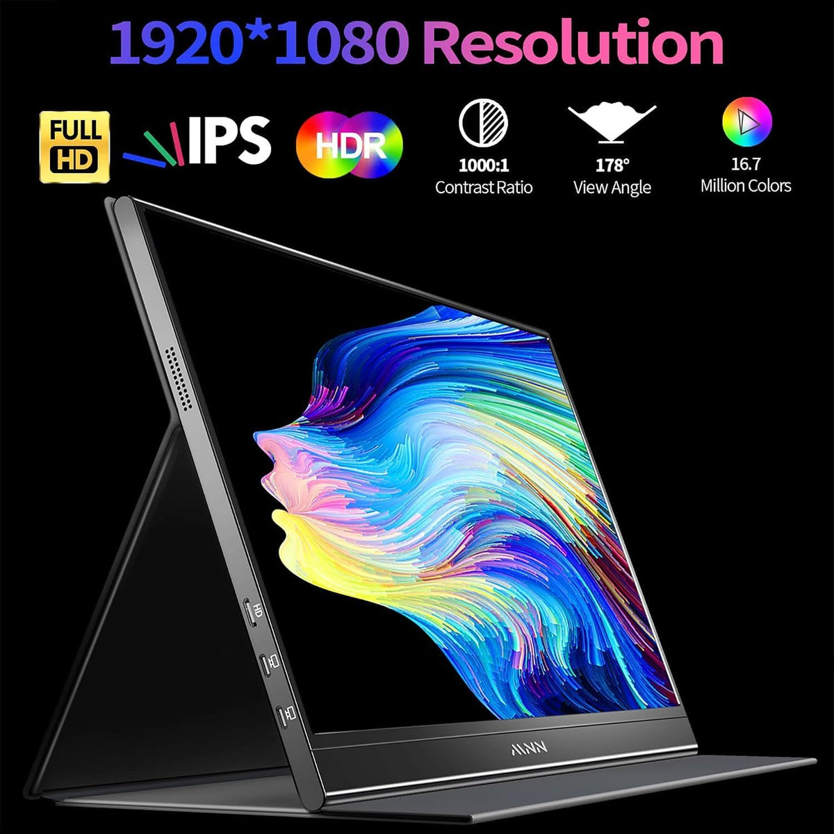MNN 15.6" FHD 60Hz Portable Monitor USB-C HDMI IPS HDR Gaming Laptop Father Jim Norris notebooks