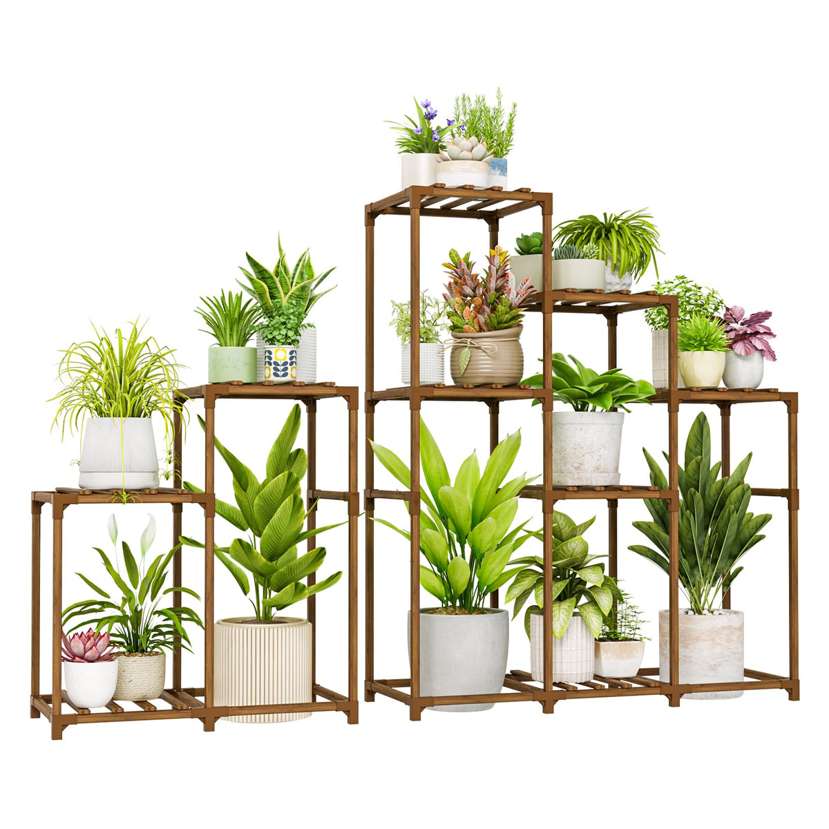 Bamworld Plant Stand Indoor with Flower Fairy Lights Battery Plant Shelf Father Jim Norris notebooks