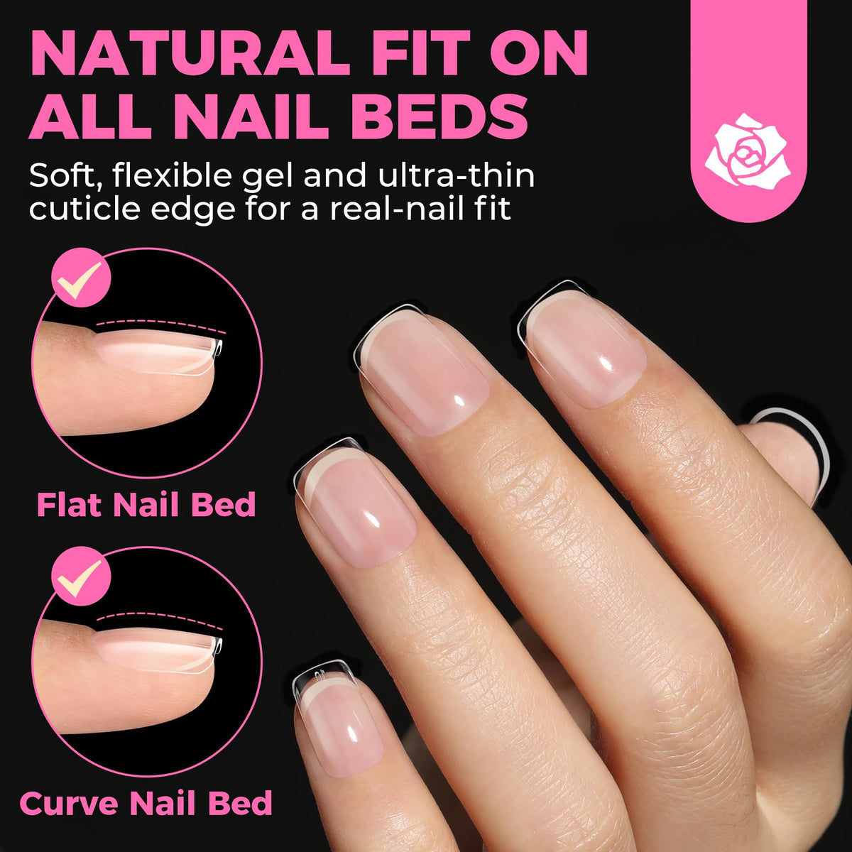 UNA GELLA Short Almond Nail Tips 504PCS Short Fake Nails Soft Press Ons