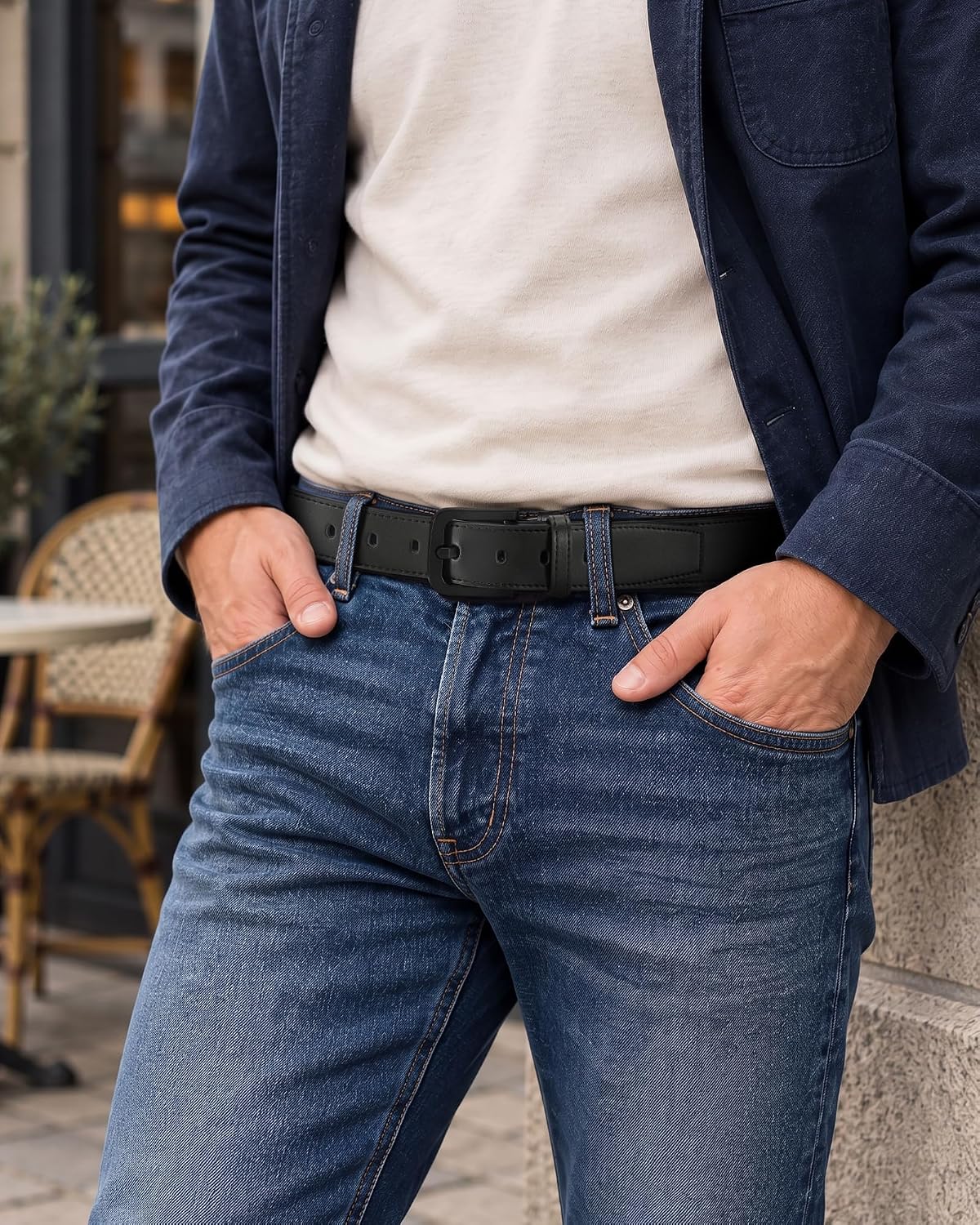 CHAOREN Mens Belts Leather 35mm for Jeans - Tough at Work, Sharp Daily