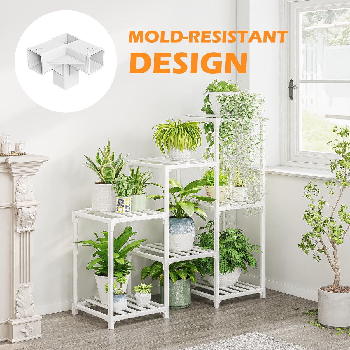 Bamworld Plant Stand Indoor with Flower Fairy Lights Battery Plant Shelf Father Jim Norris notebooks