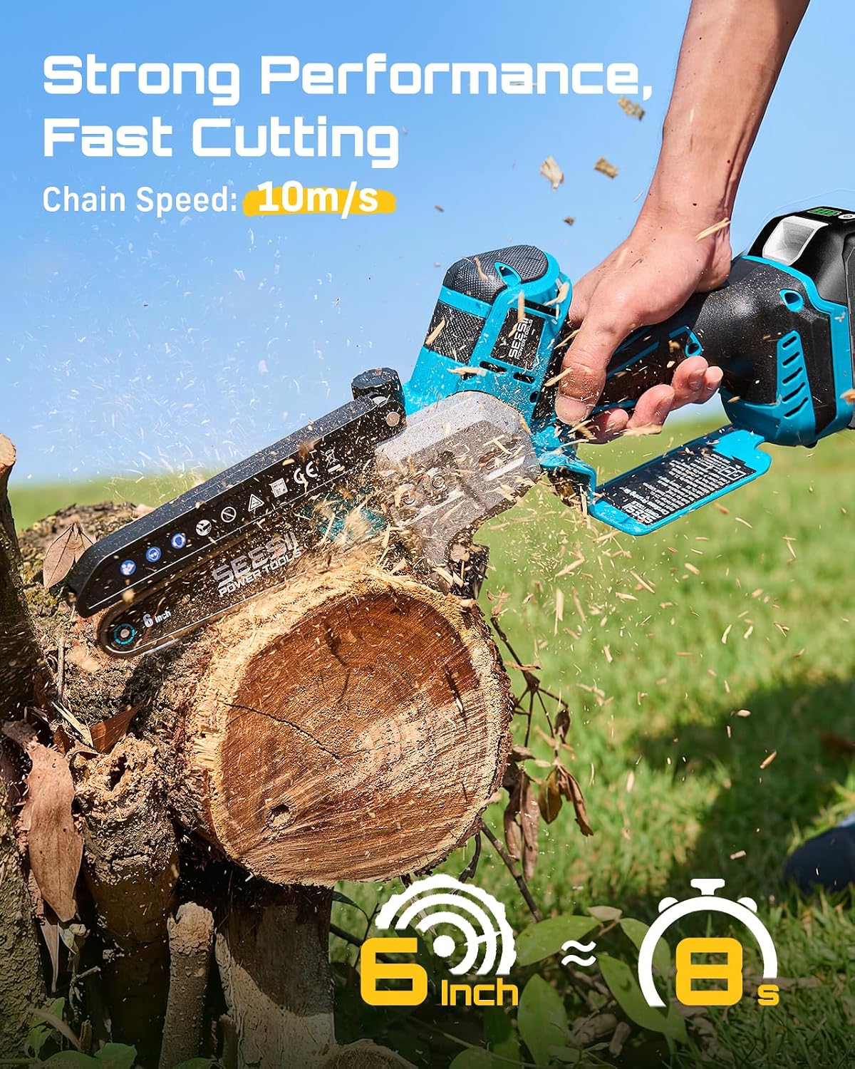 SEESII Flagship 8-Inch Cordless Mini Chainsaw, Upgraded Brushless Motor Father Jim Norris notebooks