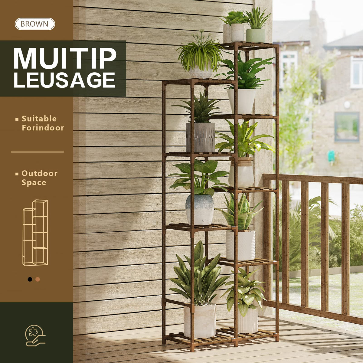 Bamworld Plant Stand Indoor with Flower Fairy Lights Battery Plant Shelf Father Jim Norris notebooks