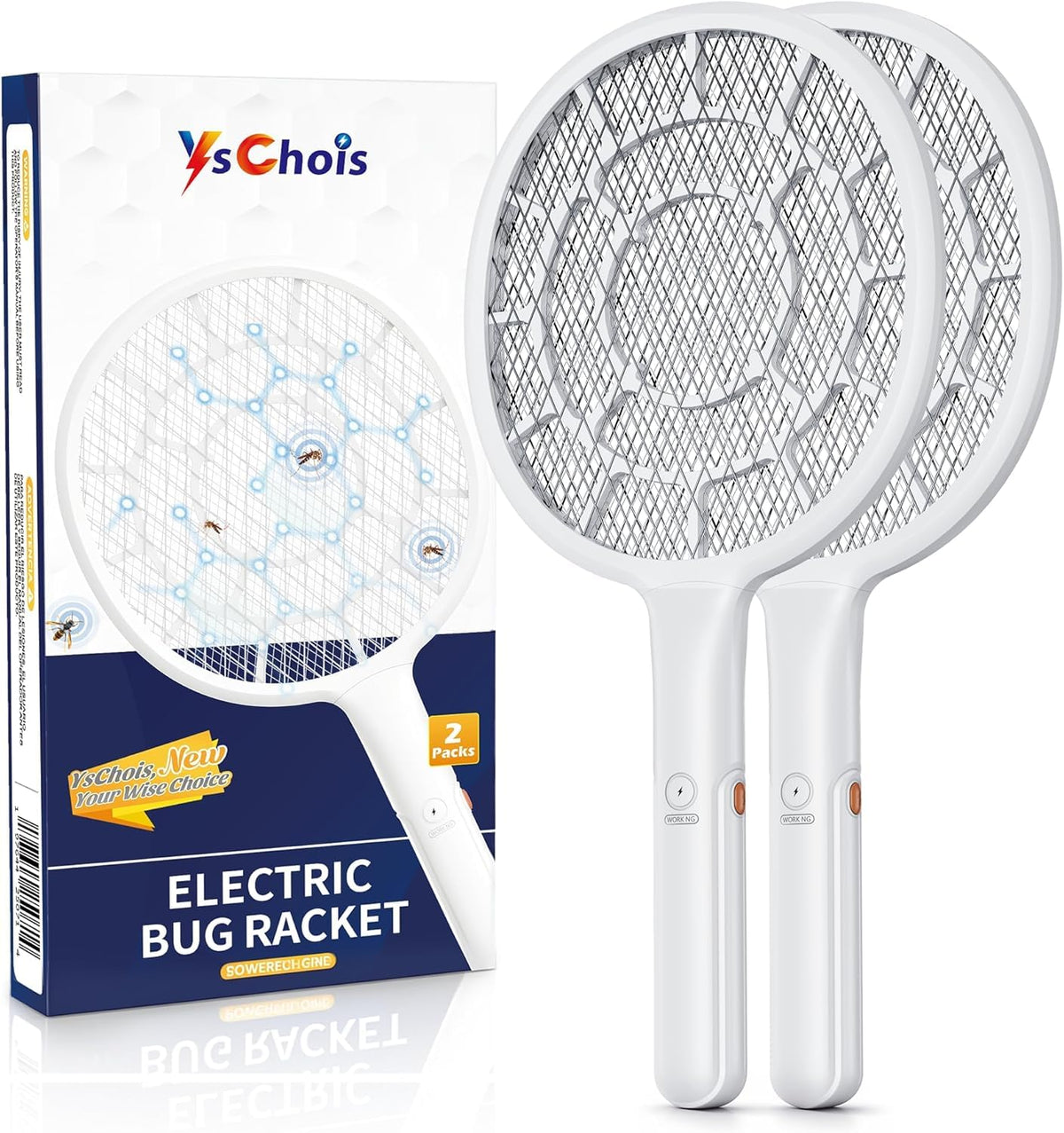 YsChois Electric Fly Swatter, Bug Zapper Companion, Mosquito Killer Racket | Gold Zone Voltage, Densest 3mm Mesh, Apple-Like Weight, AA Battery Operated (not incl) - Pro Swat Tips for Indoor & Outdoor Father Jim Norris notebooks