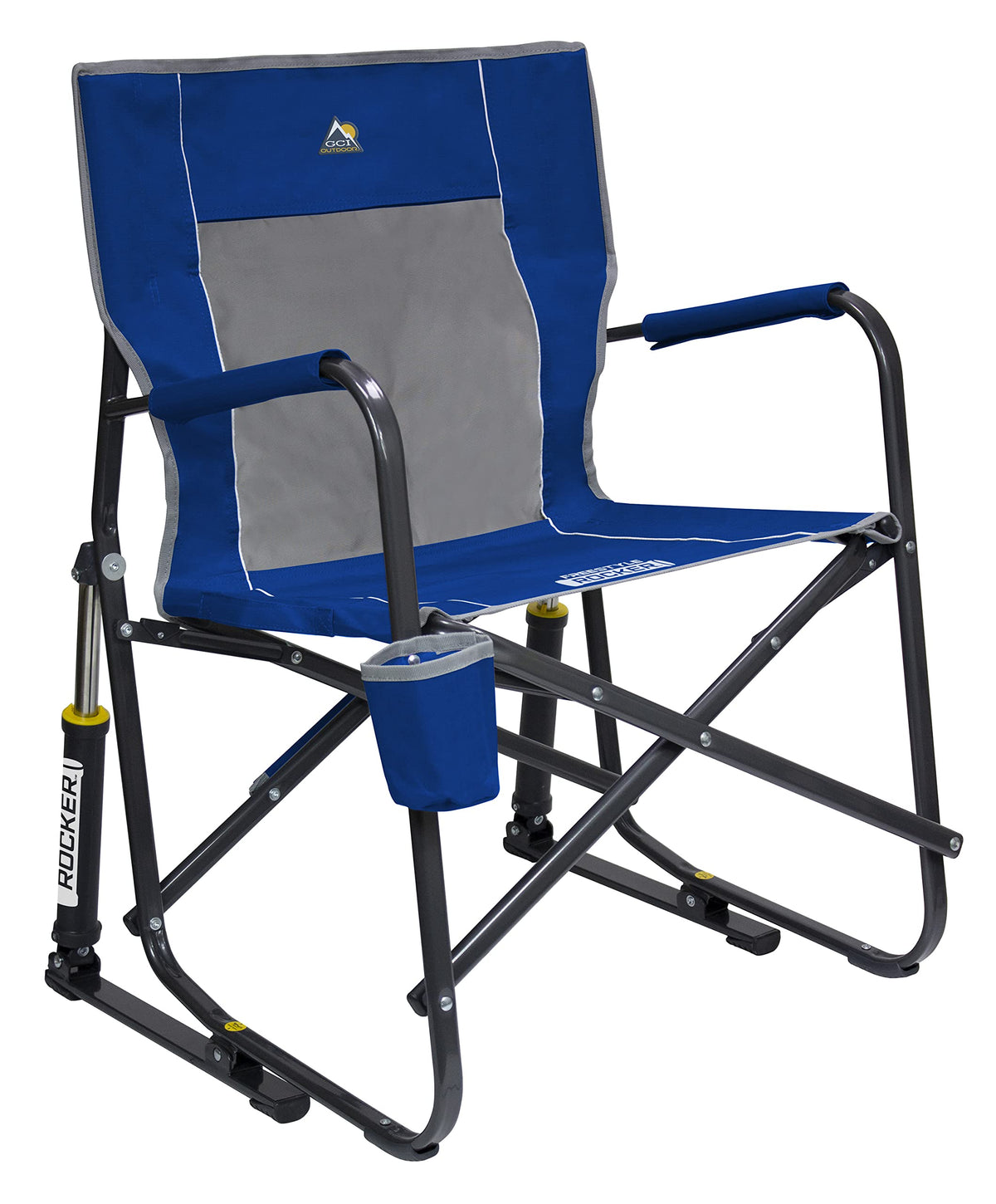 GCI Outdoor Freestyle Rocker XL with Side Table Camping Chair | Portable Folding Rocking Chair with Solid, Durable Armrests, Drink Holder & Comfortable Backrest — Black Father Jim Norris notebooks