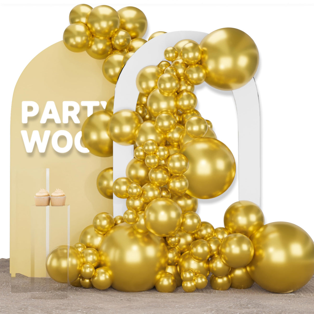 PartyWoo Assorted Colors Rainbow Balloons 50pcs Multicolor Colorful Color