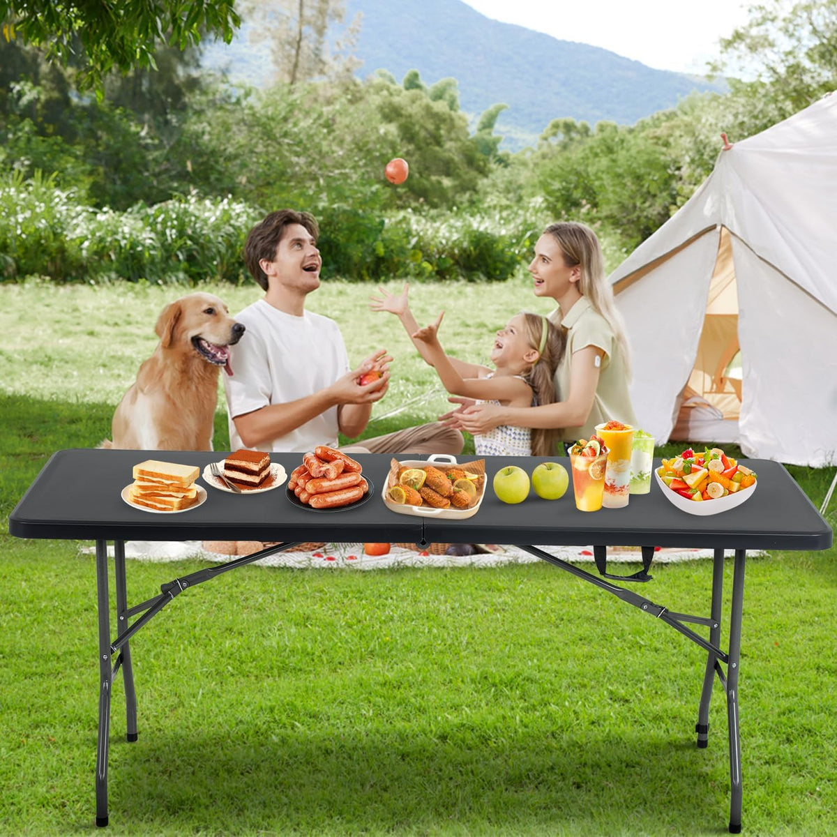 BestOffice | 6FT Folding Table | Black | Portable Plastic Table Father Jim Norris notebooks