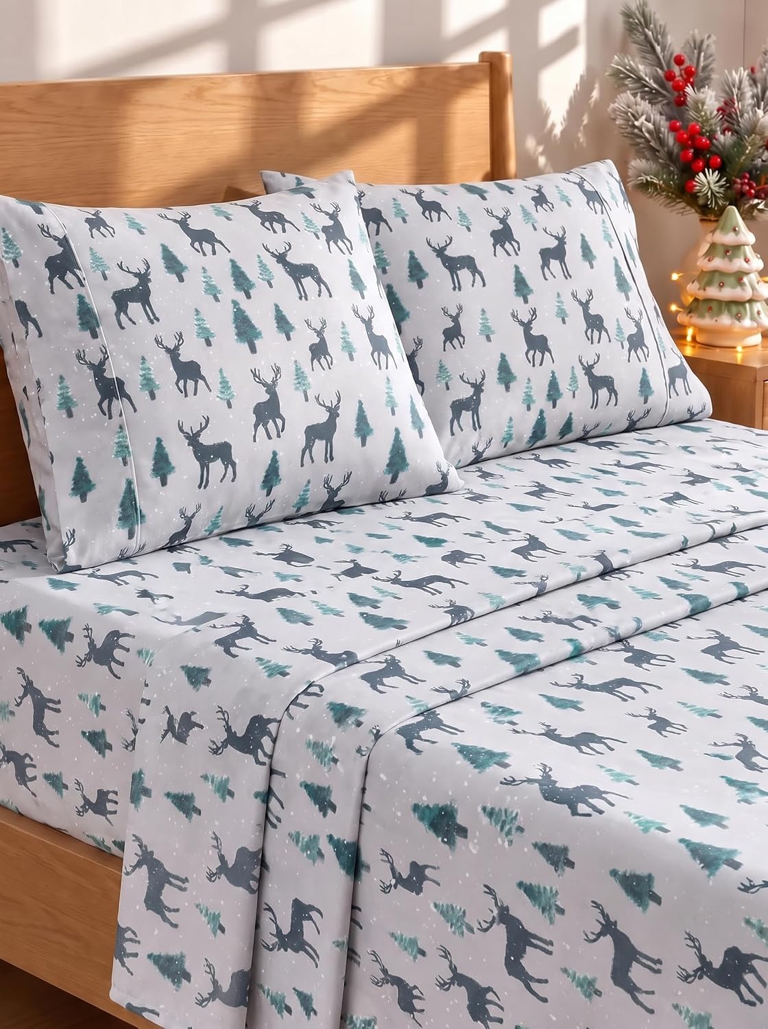 Queen Size 4 Piece Sheet Set - Breathable & Cooling Sheets - Dark Grey