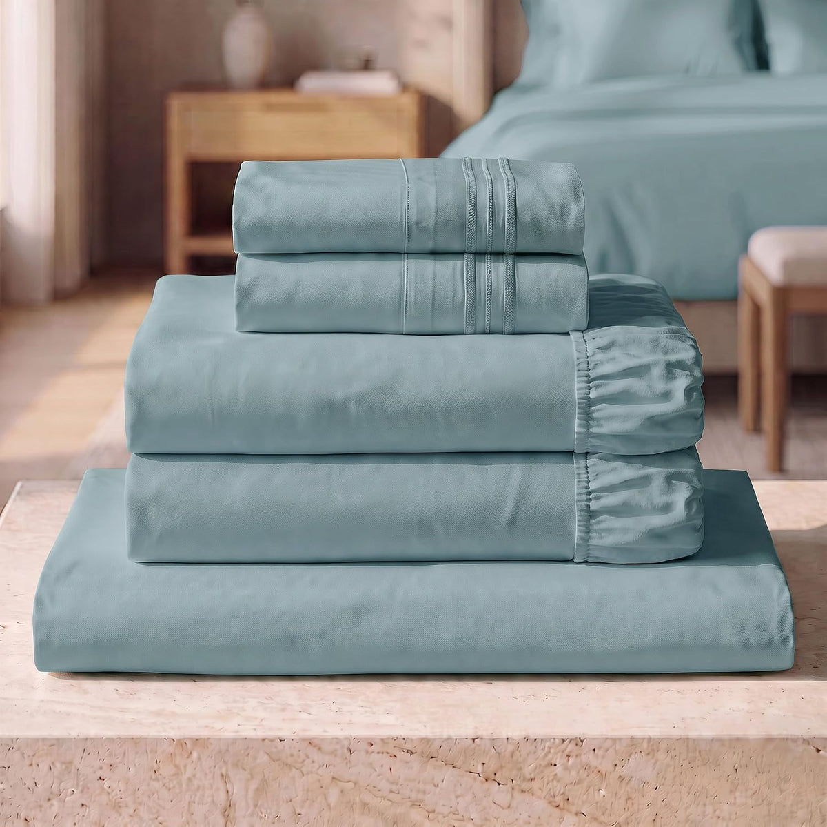 Mellanni Iconic 3-Piece Bed Sheet Set, 16" Deep Pocket (Twin, White)