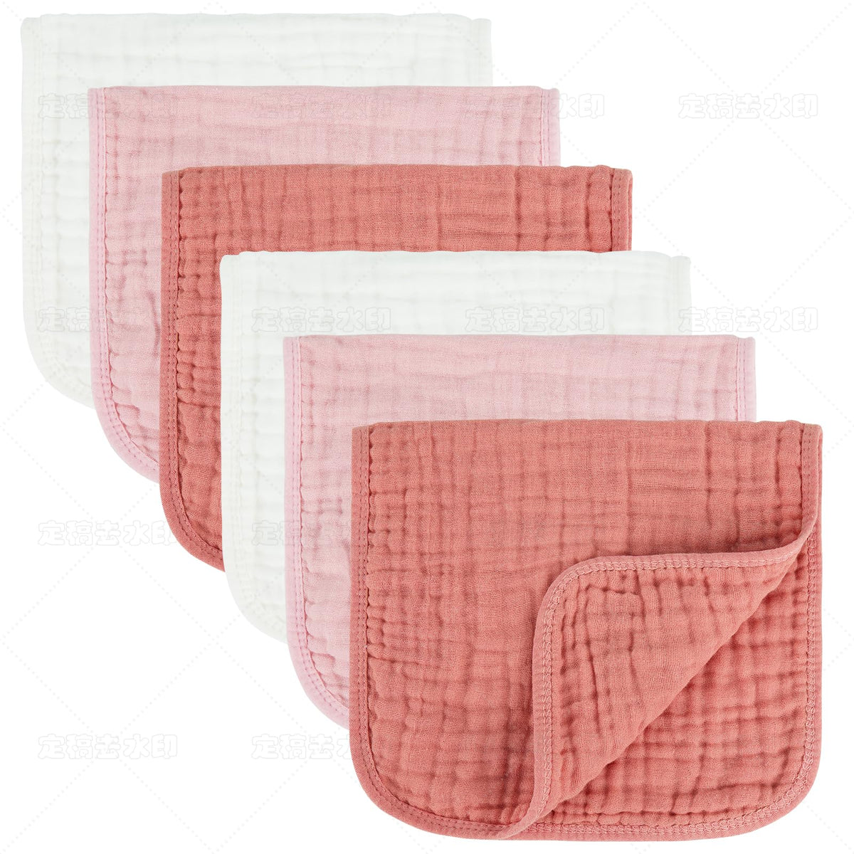 MIGIOL Baby Burp Cloths 100% Cotton Newborn Muslin Burp Cloths 10x20 inches Baby Essentials Blue & Green 5-Pack
