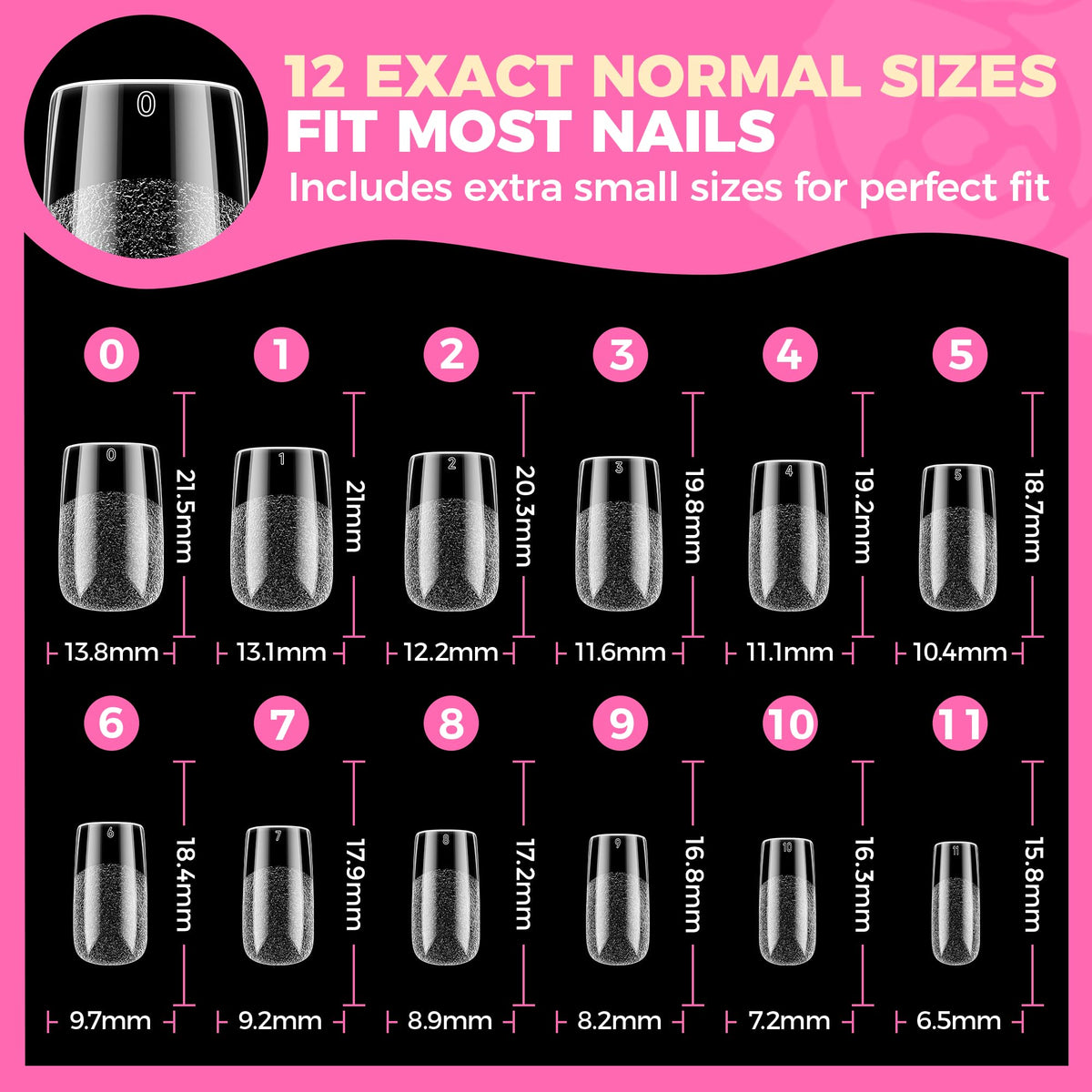 UNA GELLA Short Almond Nail Tips 504PCS Short Fake Nails Soft Press Ons
