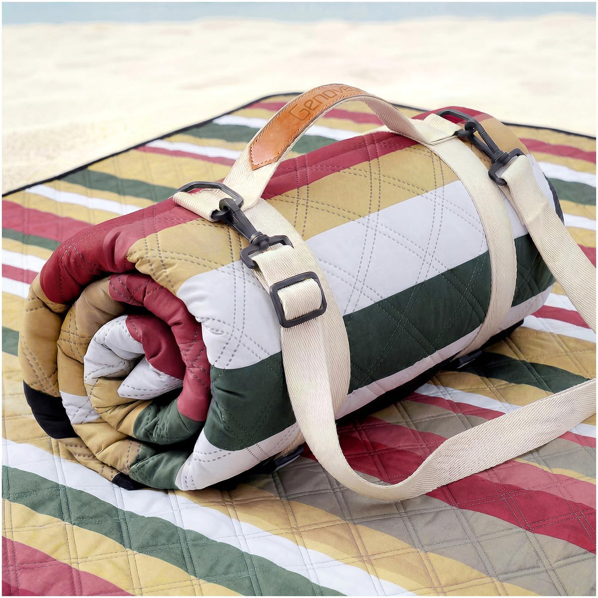 Genovega Waterproof Beach Blanket Picnic Outdoor Mat Rug Extra Large Portable Umbrella Wagon Folding Pop Tent Sun Shelter Shade Canopy Ball Cart Cool Cabana Anchor Fan Mesh Bag Tote Toallas Manta Father Jim Norris notebooks