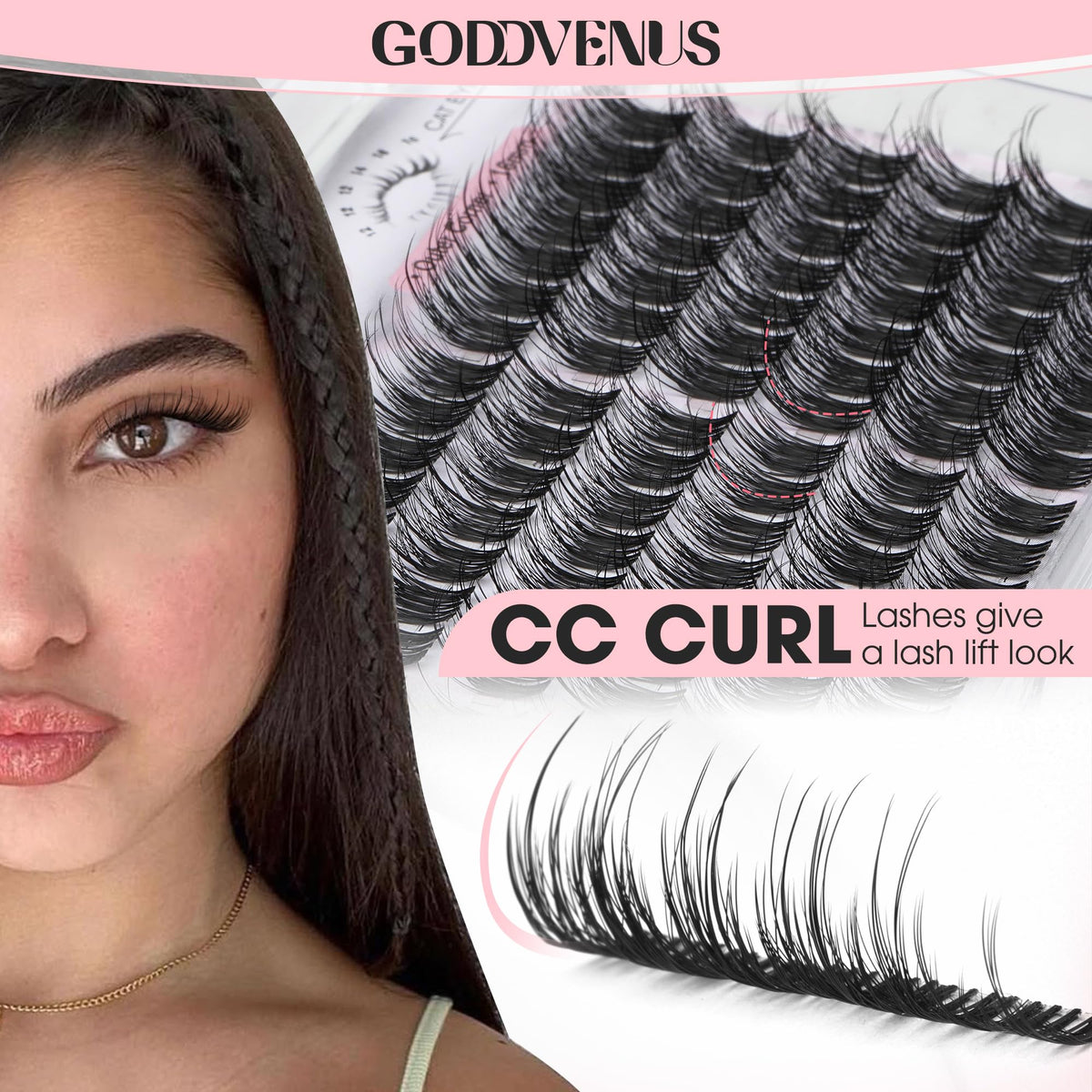 Goddvenus Lash Clusters Kit 9-14mm Wispy Eyelash Clusters Lashes Natural DIY Lash Extension Kit Short Cluster Eyelash Extensions Kit 300pcs C Curl Individual Lashes Cluster Eyelash (With Tweezers)