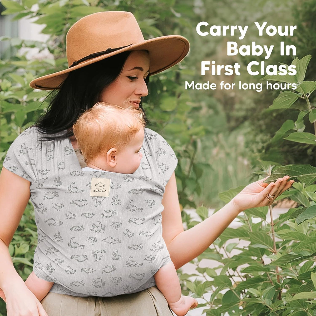 KeaBabies Baby Wrap Carrier, All in 1 Original Baby Carrier, Trendy Black
