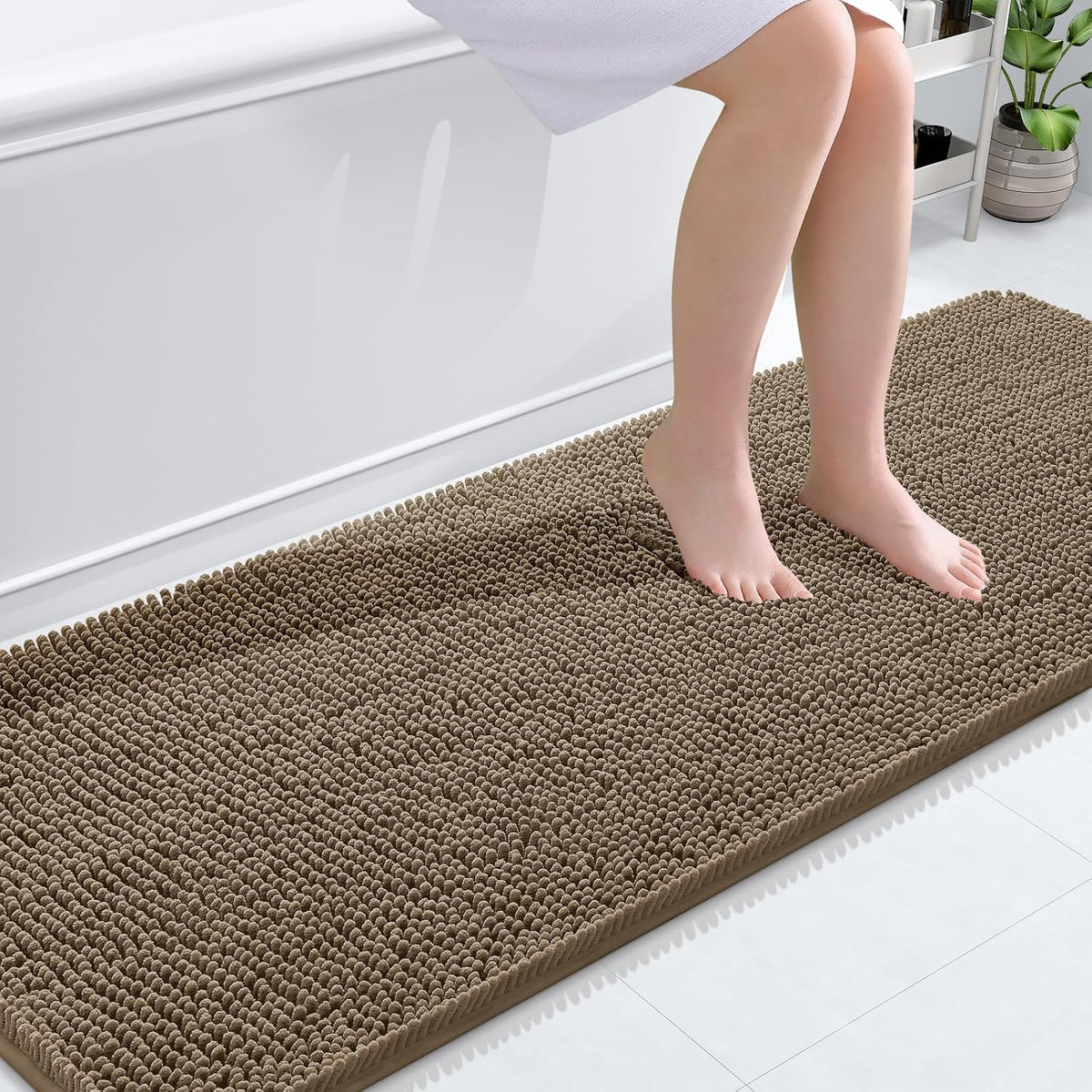 OLANLY Toilet Rugs U-Shaped 20x20,, Soft Absorbent Chenille Contour Rugs
