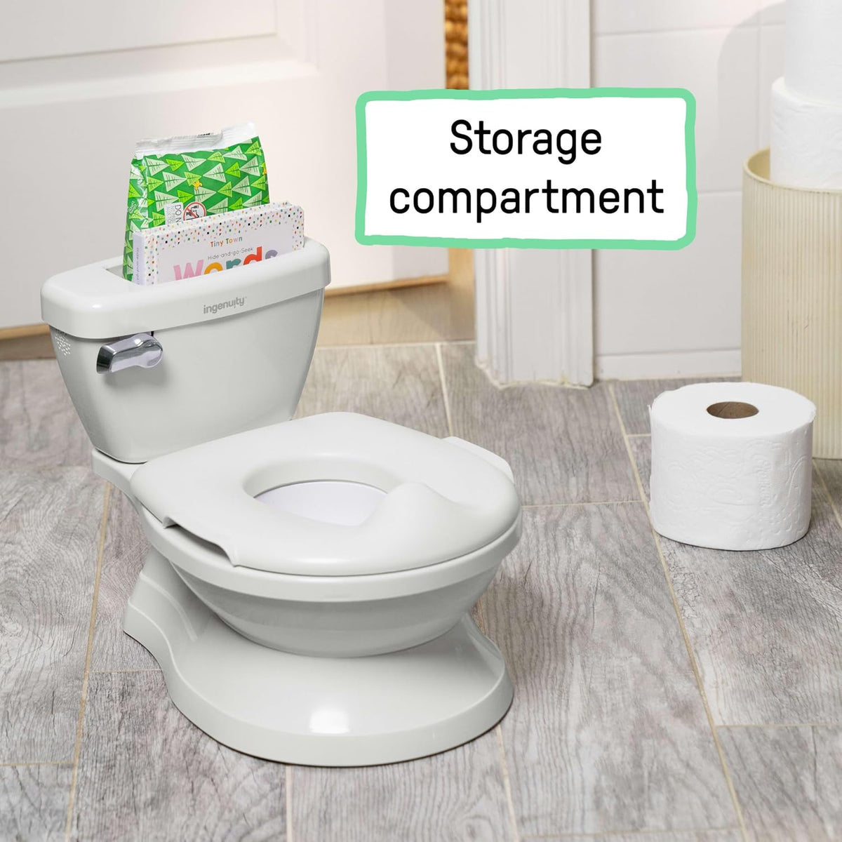 Ingenuity My Size Potty Training Toilet Kit with Sylvi Potty Training Book, Makes Learning