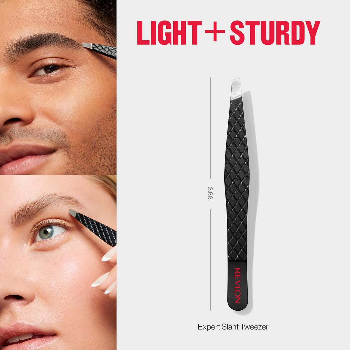 Revlon Expert Slant Tip Tweezer, Black, 1 Count