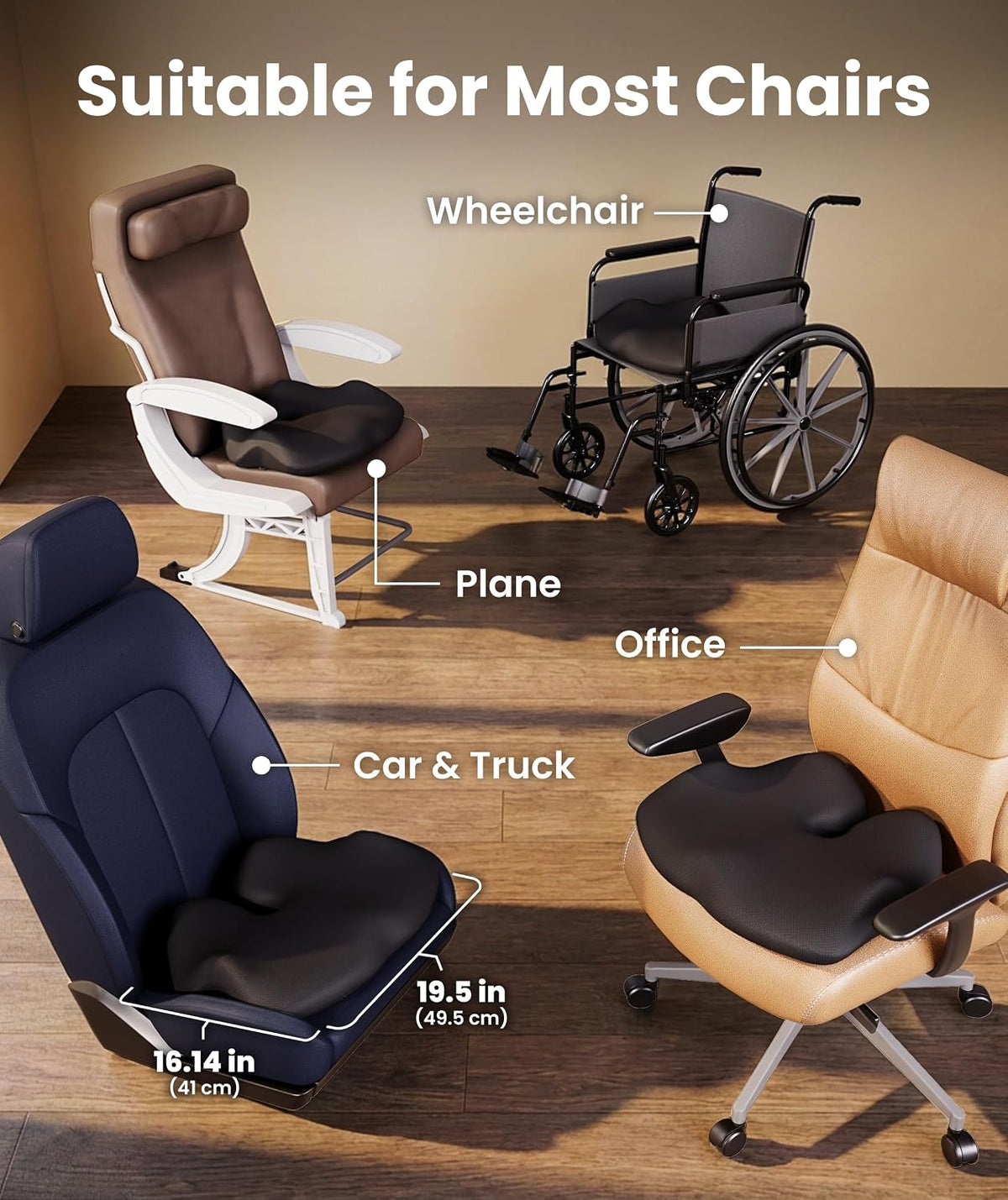Everlasting Comfort Doctor Recommended Memory Foam Seat Cushion for Office Chairs & Car - Ergonomic Office Desk Accessories - Cushions for Tailbone Pain Relief, Sciatica (Charcoal Black, X-Large) Father Jim Norris notebooks
