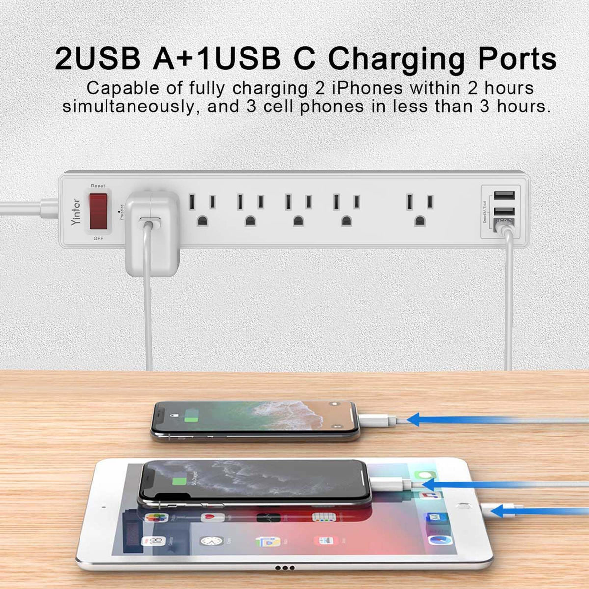 Yintar 6Ft Surge Protector Power Strip with 6 Outlets & 3 USB Ports, Black Father Jim Norris notebooks