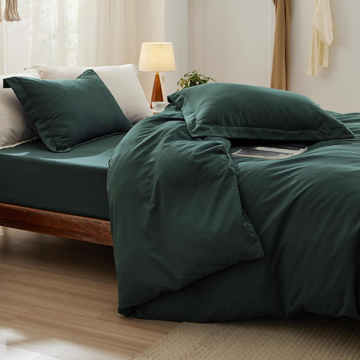 Bedsure Skipper Blue Duvet Cover Queen Size - 3 Pieces Prewashed Cotton-Like Polyester Extra Soft Bedding Set, Includes 1 Duvet Cover 90x90 Inches with Zipper Closure & 2 Pillow Shams, No Comforter