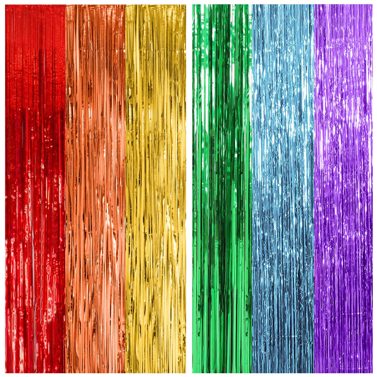 2 Pack Blue Party Decorations Ocean Party Decor Supplies Blue Party Streamers Birthday Decorations Tinsel Foil Fringe Curtains Photo Booth Props Celebration Decorations