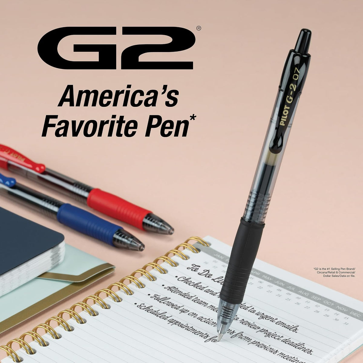 PILOT G2 Premium Gel Pens, Fine Point 0.7mm, Black Ink, 12-Pack Father Jim Norris notebooks