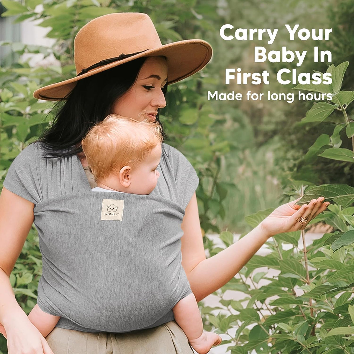 KeaBabies Baby Wrap Carrier, All in 1 Original Baby Carrier, Trendy Black