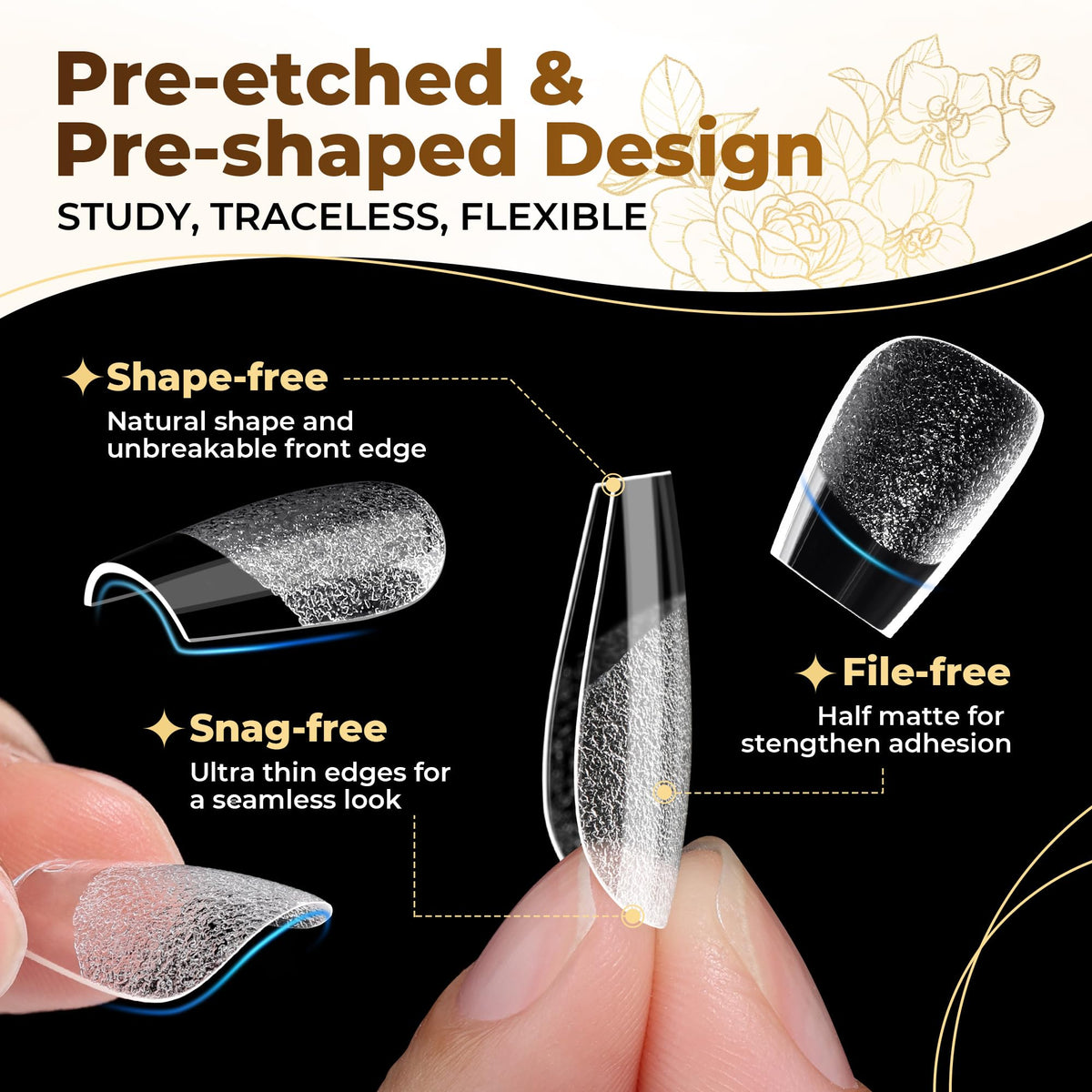 UNA GELLA Short Almond Nail Tips 504PCS Short Fake Nails Soft Press Ons