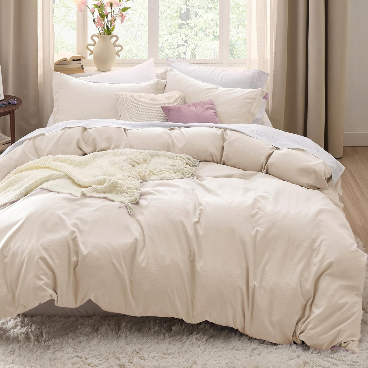 Bedsure Skipper Blue Duvet Cover Queen Size - 3 Pieces Prewashed Cotton-Like Polyester Extra Soft Bedding Set, Includes 1 Duvet Cover 90x90 Inches with Zipper Closure & 2 Pillow Shams, No Comforter