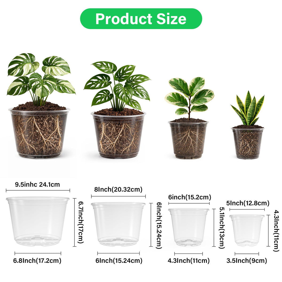Bluepro Clear Nursery Pots with Humidity Domes, 4 Inch, 30-Pack Father Jim Norris notebooks