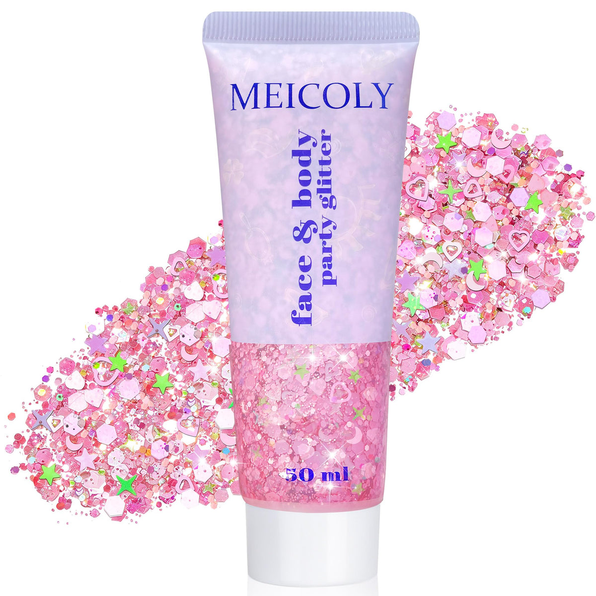 Clear White Face Body Glitter Gel, Halloween Mermaid Fairy Hair Glitter Makeup for Kids