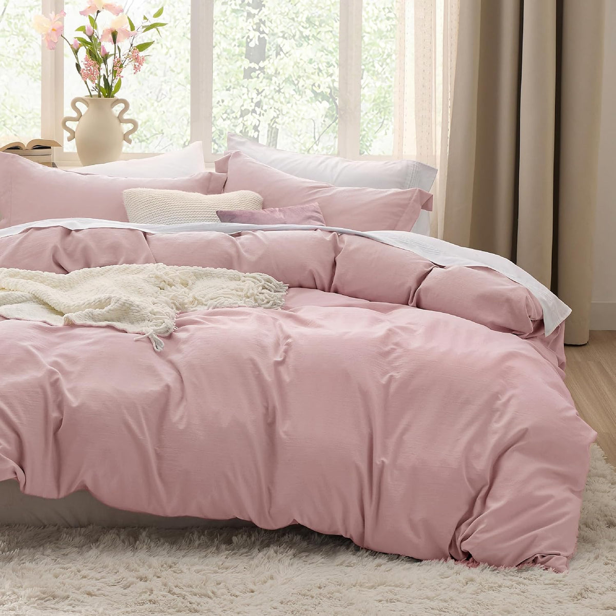 Bedsure Skipper Blue Duvet Cover Queen Size - 3 Pieces Prewashed Cotton-Like Polyester Extra Soft Bedding Set, Includes 1 Duvet Cover 90x90 Inches with Zipper Closure & 2 Pillow Shams, No Comforter