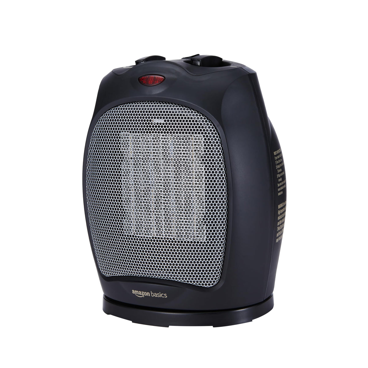 Amazon Basics Ceramic Space Heater, Portable Indoor Heating Solution, With Overheat and Tip-Over Protection,